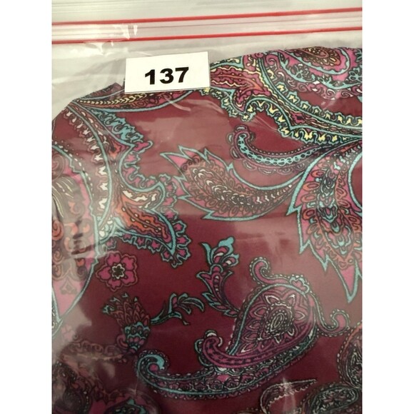 Talbots Paisley Blouse Extra Large XL Multicolor Womens Ruffles Long Sleeve - Picture 7 of 7